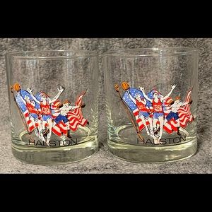 Halston 1992 Team USA Summer Olympics Barcelona Spain Rocks Tumblers Set of 2.
